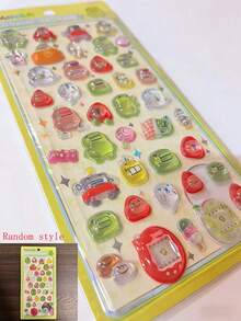 1张动漫卡通贴纸，可爱小猫动物贴纸，可重复使用防水贴纸，DIY手工贴纸，适用于DIY手机壳、DIY笔记本贴纸、DIY工艺品、笔记本电脑、礼品包装、派对装饰，完美的节日礼物，送给粉丝和朋友的礼物（款式随机）