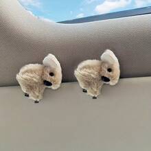 2pcs Cute Plush Koala Car Interior Decoration, Car Rearview Mirror Control Screen Decoration, Sun Visor Clip Car Sun Visor Accessories - 2pc Koala - View 12