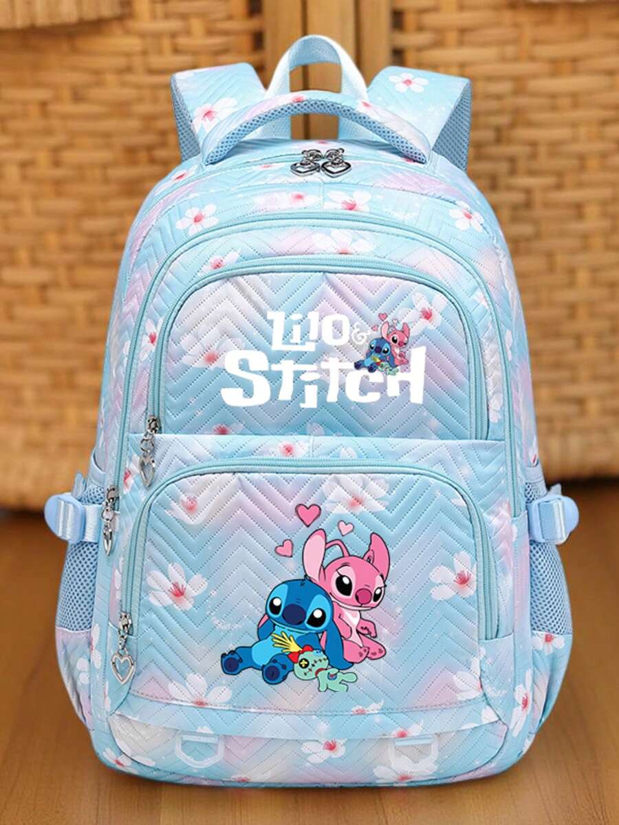 1个时尚尼龙背包，粉紫色尼龙材质，可调节肩带和拉链封口，容量大，适合返校季和旅行必备，旅行包学生背包，可爱设计，耐用日常背包 - 彩色 - 查看 1