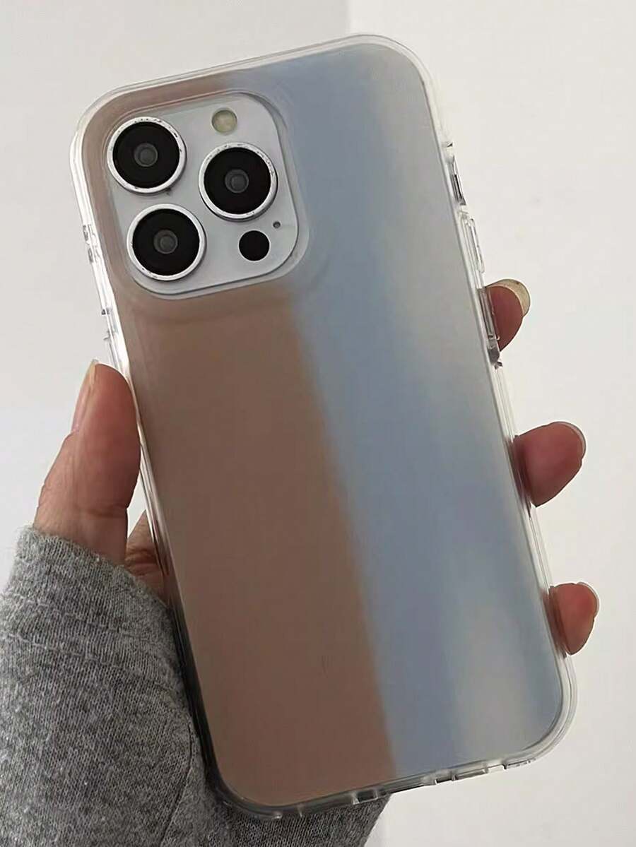 1 Pc Ins Early Autumn Wind Contracted Light Blue Gradient Nude Following, Lovely Advanced Sense Of Fashion And Personalized From The Silicone Protective Shell, Compatible With IPhone17 Compatible With IPhone17promax/Compatible With IPhone16 Pro Max/Compatible With IPhone15 Pro/Compatible With IPhone14 Compatible With IPhone13/12/11, Suitable For Family/Friends/Sister/Girlfriend On Valentine's Day Gift/Birthday Gift/Mother's Day Gift - Baby Blue - View 1