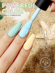 YOKEFELLOW 10毫升凝胶指甲油套装，春夏马卡龙糖果美甲凝胶指甲油，蓝紫色粉色，可卸UV指甲油，美甲DIY，居家或节日礼物（女孩适用） - 彩色 - 查看 7