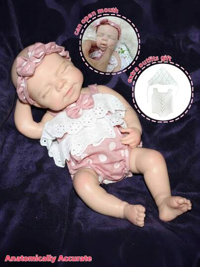 1 pieza Muñeca bebé Pascale de 13 pulgadas pintada en silicona con 2 conjuntos de ropa, muñeca reborn de princesa de silicona suave hecha a mano - Body completo de silicona, anatómicamente precisa, color de piel realista, compañera perfecta o regalo de coleccionista para niñas