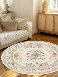1 件复古花卉圆形地毯，波西米亚风格装饰地毯，耐用轻质涤纶纤维地毯，适用于客厅沙发卧室家居装饰，节日装饰地毯 - 彩色 - 查看 16