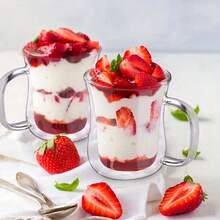 1-2-4pcs/Set 250ml Double Wall Glass Cup With Handle, Reusable Coffee Mug Suitable For Tea, Latte, Macchiato, Espresso, Milk, Cappuccino, Ideal Birthday & Holiday Gift - Multicolor - View 8