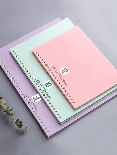 1/10 piezas Portada extraíble para hojas sueltas A4/B5/A5 (sin anillos para hojas sueltas, sin páginas interiores), Portada para carpeta de hojas sueltas sin rayones, unicolor minimalista, varios colores disponibles