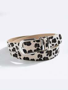 1件女士复古美拉德风格时尚腰带，百搭蛇纹和豹纹PU扁平腰带，时尚日常穿着 - A - 查看 8