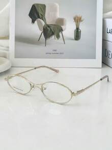 MELINDA MODA Women's Metal Oval Small Fashion Eyeglass Frame - C4 dourado - 查看 2