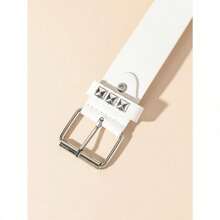 Street 1PC Stylish Punk Style Rivet Decor Versatile Jeans Belt Dress Belt Halloween Summer, School Fall, Autumn, Halloween - 黑色 - 查看 8