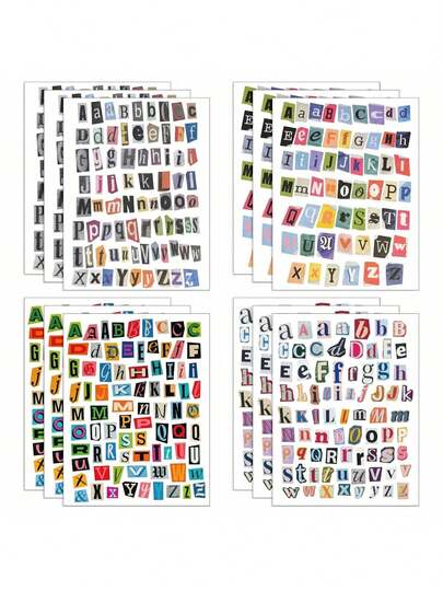 181 Pieces Of Retro Alphabet Stickers, Suitable For Scrapbooks, Journals, Planners - Includes 4 Sheets Of A-Z Uppercase And Lowercase Alphabet Stickers, Matte Paper/Decorative DIY Craft Materials, Durable Irregular Cut Design, Specially Designed For Scrapbook And Planner Decoration
