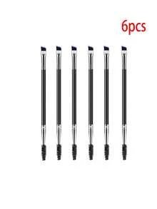 1/2/6件套大号眼影睫毛膏刷、塑料柄双头睫毛梳、螺旋眉刷、超细眼线刷化妆工具套装、化妆刷套装、全套化妆工具、化妆礼品套装 - 彩色 - 查看 12