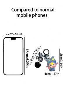 1个可爱卡通女孩戴帽子植绒钥匙扣，植绒卡通吊坠，毛绒钥匙扣，可爱小饰品，包包挂饰，汽车钥匙扣，钥匙链挂绳，钥匙扣，钥匙圈配件，钥匙圈，情侣钥匙扣，女士钥匙扣，圣诞礼物，圣诞袜填充物，生日礼物，朋友礼物，节日礼物，活动纪念品，派对小礼品 - 彩色 - 查看 6