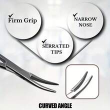 2pcs Stainless Steel Fishing Pliers Set With Line Cutter, Hook Remover, Bent Nose Pliers, Cleaning Clamp, Hair Puller, Straight Nose Pliers, Fishing Locking Pliers - Silver - View 9