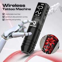 DQFART Wireless Tattoo Gun Kit With 1600mAh Adjustable Power Supply, All-In-One Tattoo Machine Set, Complete Tattoo Pen Kit Including Tattoo Needles, Tattoo Ink, And Tattoo Stencils, Suitable For Beginners And Artists Alike. - Purple - View 5