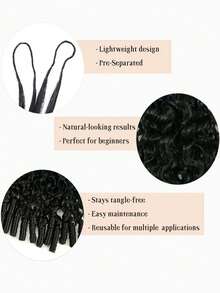 5Packs/250g 3rd-Generation Burmese Curly With Coily End Crochet Feather Human Extension Crochet Hair Real Human Hair Micro Pre Looped Boho Burmese Spiral Curly Crochet Human Hair Extension Feather Line Seamless Invisible For Thin Hair Woman Daily Use - Natural Black - View 10