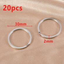 20个扁平金属开口钥匙圈，可拆卸钥匙链，扁平钥匙圈，适用于DIY钥匙链和包包配件 - 分離圈 - 查看 8