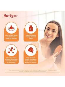 Liquid Multivitamin+Hair Growth |     Biotin 10000mcg |      Hair Growth Supplement |     Clinically Tested In Women For Thicker Hair&Facial Wrinkle |     Skin Care |     Ages 18+ |     15.22 Fl Oz - 桃芒果 - 查看 6