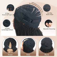 V Part Wigs Human Hair Jerry Curly Glueless Human Hair Wigs Upgraded U Part Curly Wigs No Leave Out No Gel V Shape Clip In Half Wig Beginner Friendly Ready To Go Wig - S1 - View 5