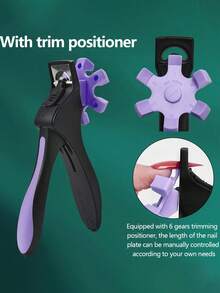 1pc New Upgraded 2nd Generation Adjustable Nail Clipper, Stainless Steel Nail Trimmer With Ruler, Suitable For Acrylic Nails, Salon Manicure Tool - Multicolor - View 3