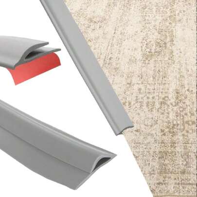 Carpet To Tile Transition Strip, Self Adhesive Vinyl Floor Transition Strip From Carpet To Tile, Flexible Threshold Transition Cover Edge Trim Gap Doorways 15ft Gray,40719636