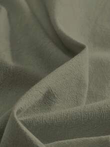 男士军绿色亚麻混纺宽松抽绳休闲裤，轻薄夏季款 - 軍綠色 - 查看 9