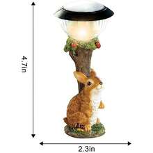 Rabbit-Shaped Solar Garden Light - Decorative LED Resin Light Depicting An Animal, Ideal For Yards, Lawns, And Walkways. Small, Waterproof Outdoor Solar Light For Garden Decoration.