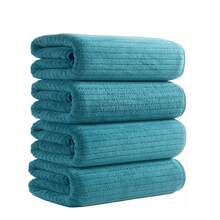 4 Stück/Set extra große Handtücher, ultra-weiche Mikrofaser hochabsorbierend und schnelltrocknend Badetücher, geeignet für Zuhause und Hotel Nutzung - Verschiedenfarbig - Übersicht 4