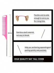 Bộ 5/4/2 lược, bình xịt phun sương mịn liên tục 200ml, phù hợp cho tóc người lớn và trẻ em gái, lược vui nhộn, lược đuôi chuột, thích hợp cho tạo kiểu tóc và làm tóc chuyên nghiệp. - Nhiều màu - Xem 8