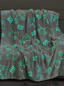 FRAZADA  MAGICA BRILLA EN LA OSCURIDAD DISEÑO GAMER - Gris Claro - Ver 4