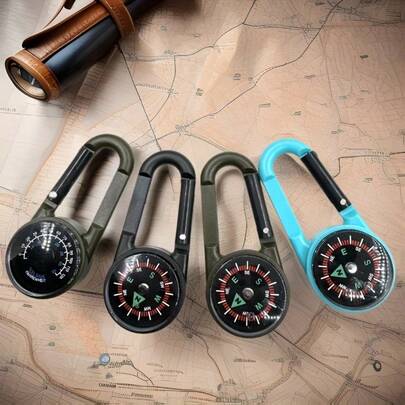 1pc Compass Keychain, Accurately Indicates North Direction, Provides Basic Navigation Assistance For Hiking, Camping, Travel And Urban Adventure