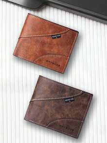 Men's Casual Business Matte Wallet, Slim Card Holder Coin Purse - Multicolor - View 8