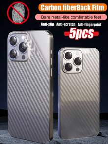 5片装碳纤维背膜屏幕保护膜，0.1毫米厚，防刮花，兼容 11/12/13/14 Pro Max/15 Pro Max/16/16 Pro/16 Plus/16 Pro Max/17/17 Pro/17 Pro Max - 白色 - 查看 34