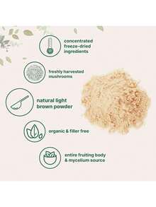 Bestseller!Organic Lion's Mane Mushroom Powder, 8oz |     Pure Fruiting Body Superfood |     Supports Brain, Focus, Energy & Immune Health |     Great For Smoothies & Coffee |     Filler Free, Vegan, Non-GMO.Supplement Vitamin,Free Shipping. - 16 Ounces (1 Pack) - View 9