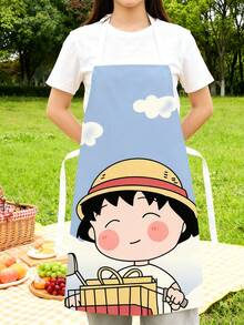 Chibi Maruko-Chan, Chibi Maruko-Chan Cute Apron, Oil-Resistant Waistband, Parent-Child Kitchen, Adult Sleeveless Halter Apron, Oil-Resistant Waistband, Parent-Child Kitchen, Adult Sleeveless Halter Apron - Multicolor - View 9