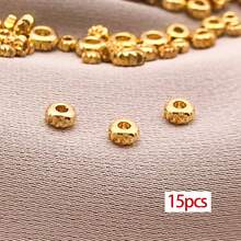 15pcs 18k Gold Plated Spacer Beads Gold Disc Beads Flat Spacers Metal Loose Bead Craft Bead For Bracelets Necklace Jewellery Making DIY Crafts 3/4/5mm - Multicolor - View 9