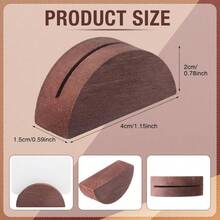 12pcs Stable Wooden Table Number Holders, Half-Circle Design Card Holders For Wedding, Party, Office, Restaurant, Birthday Event - Multicolor - View 6