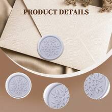 30张花卉图案蜡封贴纸，专用于信封和邀请函，易于使用，粘性强，花卉信封贴纸，礼品邀请函配件 - 灰紫色 - 查看 7