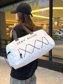 1 szt. Duża pojemność, minimalistyczna torba separująca rzeczy suche i mokre, torba do ćwiczeń w pomieszczeniach z przegródką na buty, torba podróżna do uprawiania sportów na świeżym powietrzu - Wielokolorowe - Zobacz 4