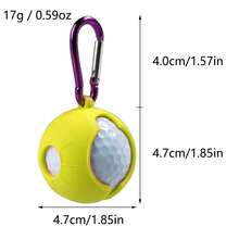 1pc Silicone Golf Ball Protective Case, Holds 1 Ball, Soft & Elastic Golf Ball Storage Box With Aluminum Alloy Carabiner, Suitable For Standard 1.68" Golf Balls, Golf Bag Accessory