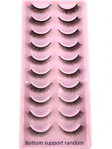 10 Pairs Soft & Fluffy 3D Faux Mink Eyelashes, Natural Looking Handmade Dramatic False Eyelashes, Thick & Voluminous Fake Eyelashes