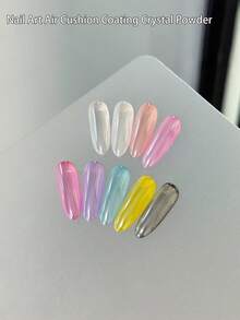 1pc Mirror Nail Powder, High Gloss & Transparent Crystal Powder, Fine Texture, Suitable For DIY Nail Art Decoration - Nhiều màu - Xem 4