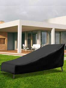 户外躺椅罩，庭院花园椅防水防尘防紫外线罩，家具防尘罩 - 黑色 - 查看 1