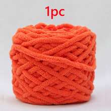1pc/100g Chunky Single Ply Yarn, Thick Chenille Yarn, Soft DIY Crochet & Knitting Yarn, Suitable For DIY Scarves, Bags, Slippers, Crafts, Blankets, Cushions, Approx. 100g/Pc Fluffy Velvet Yarn, Thick & Soft Chenille Yarn - Multicolor - View 27