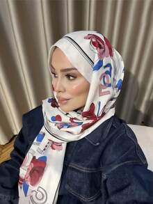 1pc Women's Bohemian Style Geometric Print Scarf Shawl, Versatile For Muslim Abaya Wear And Daily Use - Multicolor - View 10