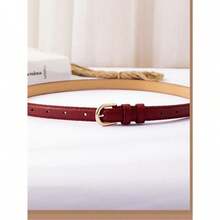 1pc Women Black Fashionable Solid Skinny Belt For Daily Life Summer, School Fall, Autumn, Halloween - màu đen - Xem 8