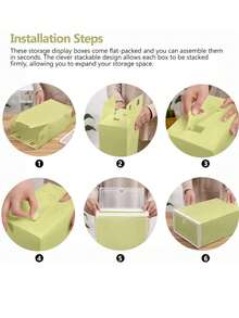 Zapatera Caja Apilable Plegable Organizador Multiusos, Con 4 Diferentes Colores - Negro - Ver 4