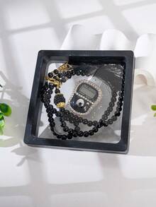 1pc Ramadan Gift Set - 99 Beads Tasbih With Pearl Tassels + Rhinestone Electronic Counter, Ramadan Prayer Beads Essential, Elegant Packaging - Multicolor - View 2