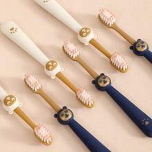 Children's Toothbrushes Gentle Cleaning Cute Design Six Pieces Set - White - View 2