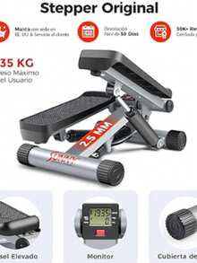 S unny H ealth & F itness Mini Stepper para Ejercicio en Casa, Máquina de Ejercicio de Escaladoras con Faja de Resistencia, Movimiento Twist Opcional y Conexión con la App SunnyFit Gratis - Negro - Ver 5