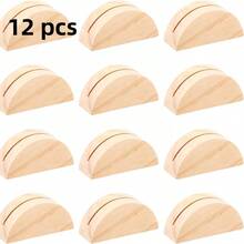 12pcs Stable Wooden Table Number Holders, Half-Circle Design Card Holders For Wedding, Party, Office, Restaurant, Birthday Event - Multicolor - View 12
