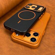 New Luxury Magnetic Wireless Charging Soft Case, Compatible With IPhone 17/16/15/14/13/12 Pro Max Plus Air 17Air/S25/S24/S23 And Other Models, Litchi Texture Shockproof Protective Cover - Light Blue - View 9